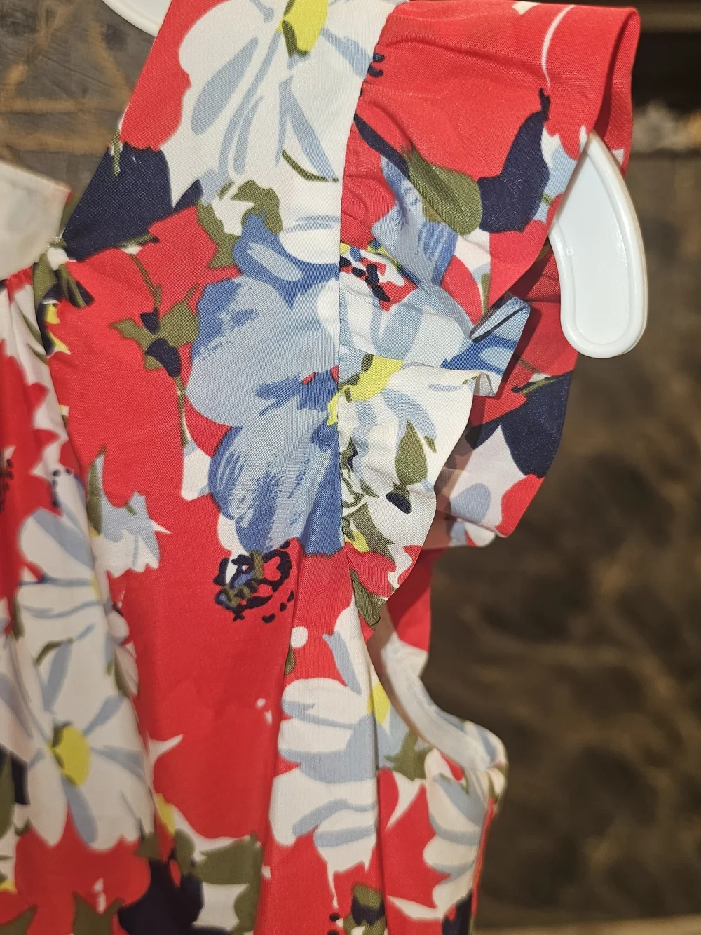 Janie and Jack Red Floral Ruffled Lined Dress Size 5